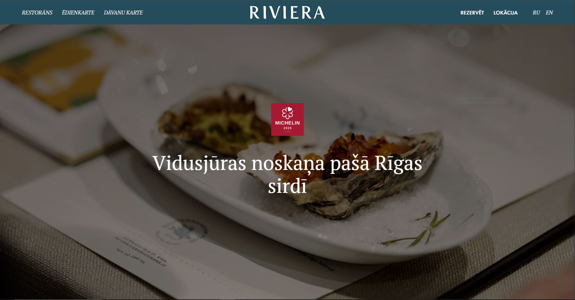 Riviera restaurant homepage
